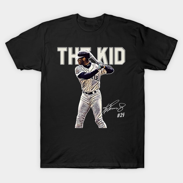 Ken Griffey Jr The Kid Basketball Legend Signature Vintage Retro 80s 90s Bootleg Rap Style T-Shirt by CarDE